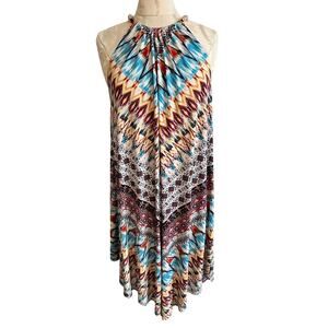 Westport 1962 Bohemian Geometric Print Halter Dress Large